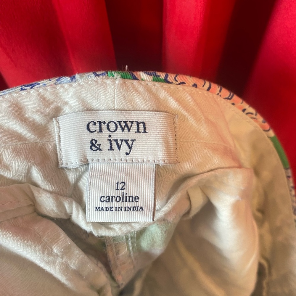 ❌sold❌ CROWN & IVY FLORAL CHINO SHORTS 12 CAROLINE - Picture 5 of 5